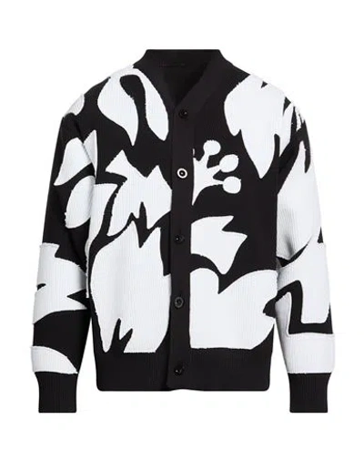 Sacai Man Cardigan Black Size 2 Polyester In Multi