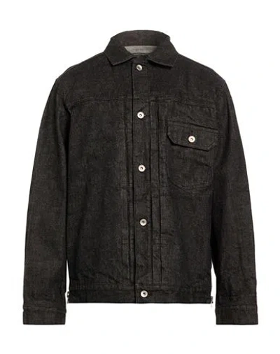 Sacai Man Denim Outerwear Charcoal Size 4 Cotton In Black