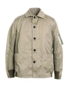 Sacai Panelled Twill Shirt Jacket In Green