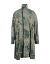 Sacai Man Overcoat Military Green Size 2 Cotton, Polyester In Green
