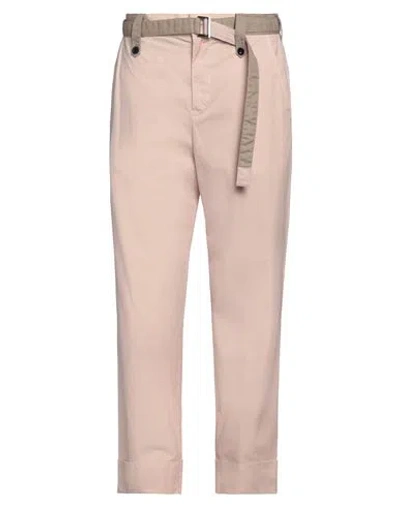 Sacai Man Pants Light Pink Size 3 Cotton, Cupro In Neutral