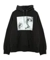 Sacai Graphic Hooded Sweatshirt And Kangaroo Pocket In Black