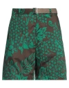 Sacai Man Shorts & Bermuda Shorts Green Size 3 Polyester In Green
