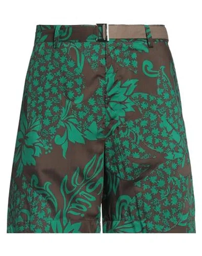 Sacai Man Shorts & Bermuda Shorts Green Size 3 Polyester