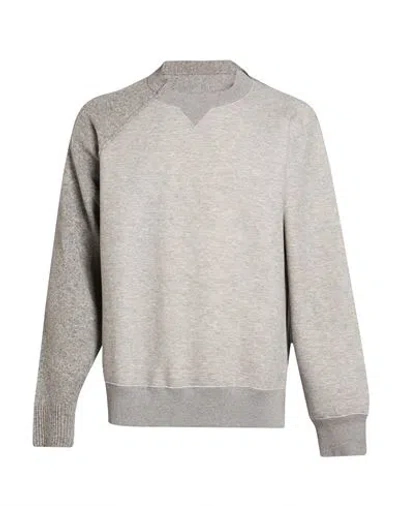 Sacai Man Sweatshirt Light Grey Size 3 Wool In Gray