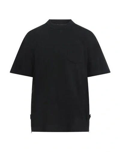 Sacai Man T-shirt Black Size 3 Cotton, Nylon, Polyester