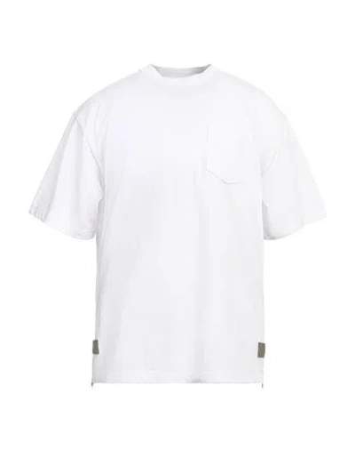 Sacai Man T-shirt White Size 2 Cotton, Nylon, Polyester