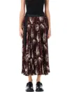 Sacai Pleated Midi Skirt Dot Flower