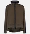 Sacai Matelassé And Twill Jacket In Brown