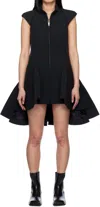 Sacai Black Matelasse Twill Mix Minidress In Black