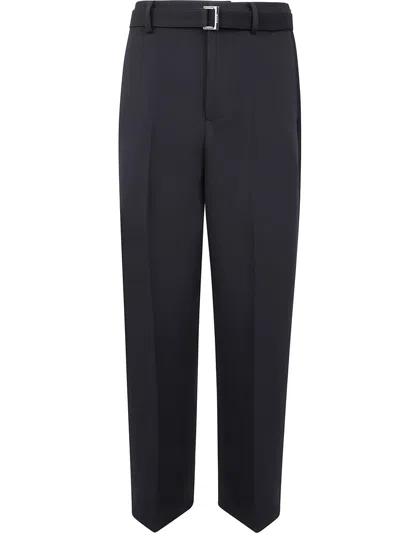 SACAI SACAI MATELASSE TWILL PANTS CLOTHING