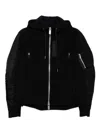 Sacai Matte And Shiny Black Sweatshirt With Zip Details In Black