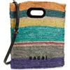 Sacai Multicolor Raffia New Shopper Medium Bag In Multicolored
