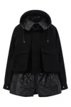 Sacai Wool Melton Blouson In Black