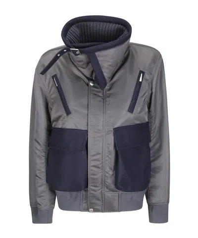 Sacai Melton Blouson In Gray
