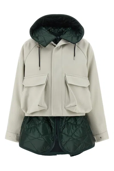 Sacai Mixed Media Blouson Jacket In Multi