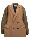 Sacai Long-sleeved Coat In Multicolor