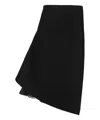 Sacai Wool Asymmetric Skirt In Black