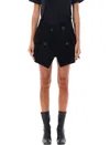 Sacai Wool Melton Mini Skirt With Flap Pockets In Black