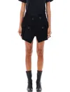 Sacai Wool Melton Mini Skirt With Flap Pockets In Black