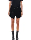 Sacai Wool Melton Mini Skirt With Flap Pockets In Red