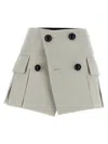 Sacai Mini Skirt With Built-in In Gray