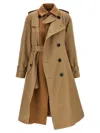 Sacai Hybrid Coat In Gabardine And In Brown