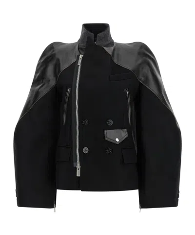 SACAI MELTON WOOL JACKET