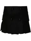 Sacai Melton Wool Shorts In Black