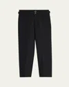 Sacai Men's Belted Poly-wool Suiting Pants In Black