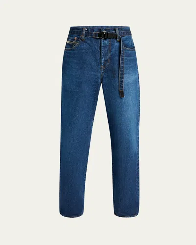 Sacai Men's Beyondexx Cotton Denim Jeans In Blue