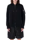 Sacai Panelled Drawstring Hoodie In Black