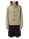 Sacai Chino Jacket With Band Collar And Functional Pockets In Beige