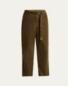 Sacai Men's Corduroy Belted Straight-leg Pants In Brown