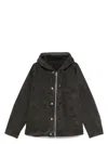 Sacai Cotton Hooded Jacket In Green