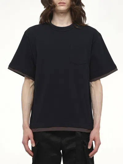 Sacai Men's Cotton Jersey T-shirt In Black