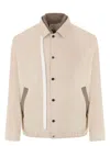 Sacai Cotton Jacket Collared Elasticated Hem In Nude & Neutrals