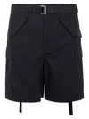 Sacai Cotton Twill Shorts Clothing In Black