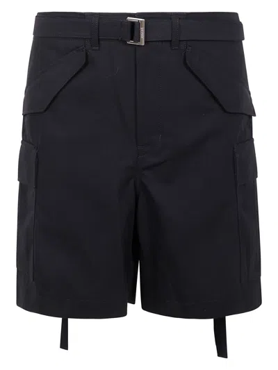 SACAI MEN'S COTTON TWILL SHORTS