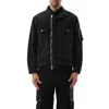 Sacai Black Layered Denim Bomber Jacket In Black