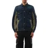 Sacai Blue Paneled Denim Jacket In Blue