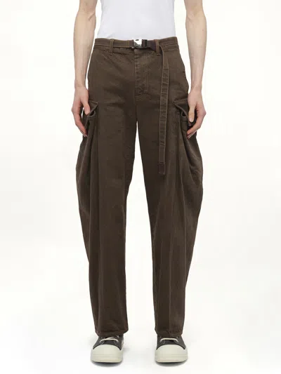 Sacai Men's Denim Pants In Brown