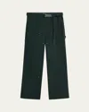 Sacai Men's Duck Denim Carpenter Pants In Green