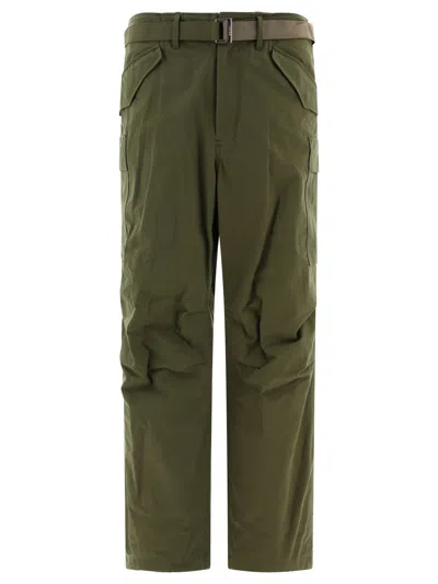 Sacai Men's Green Cargo Trousers For Ss24