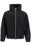 Sacai Mens Black Stripe Regular-fit Padded Wool Jacket In Nero