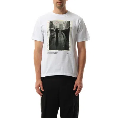 Sacai Men's James Dean Photo T-shirt In White