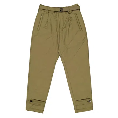 Sacai Men's Khaki Quilted Pants In Green