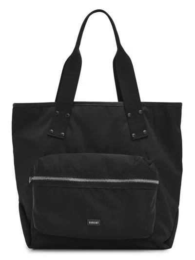 Sacai Men's Large Pocket Tote Bag In Black