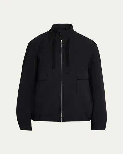 Sacai Men's Nylon Flap-pocket Jacket In Black