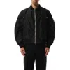 Sacai Men's Nylon Twill Double Breasted Bomber Jacket In Black